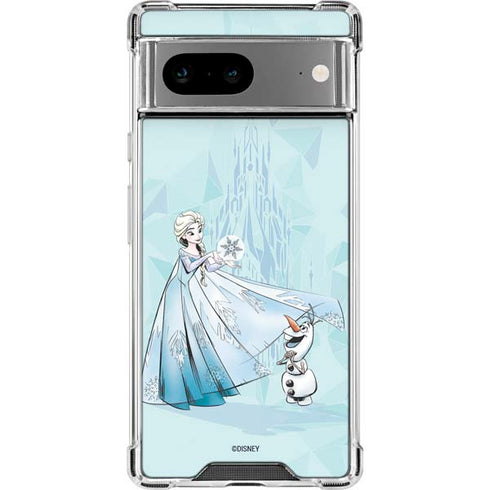 Disney Frozen Elsa and Olaf Art Google Pixel 8a Clear Case